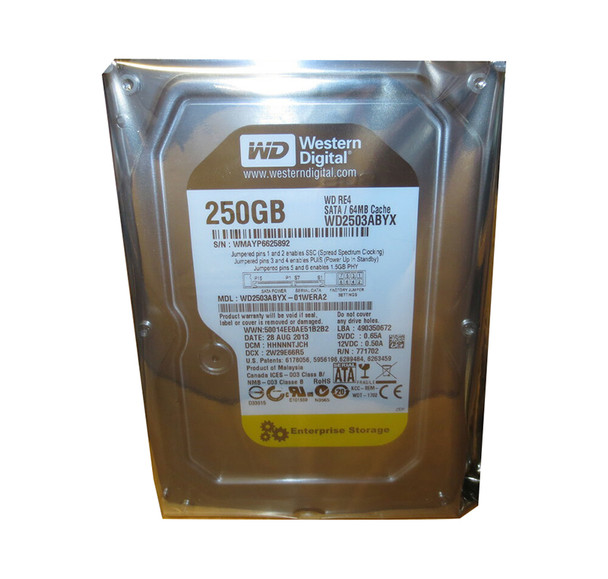 WD2503ABYX-01WERA2 - Western Digital RE4 250GB 7200RPM SATA 3Gb/s 64MB Cache 3.5-inch Hard Drive