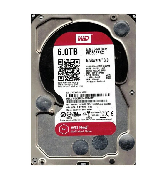 WD60EFRX-68MYMN1 - Western Digital Red 6TB 5400RPM SATA 6Gb/s 64MB Cache 3.5-inch Hard Drive