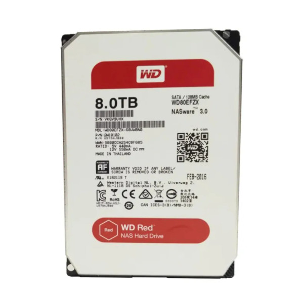 WD80EFZX - Western Digital Red 8TB 5400RPM SATA 6Gb/s 128MB Cache 3.5-inch Hard Drive