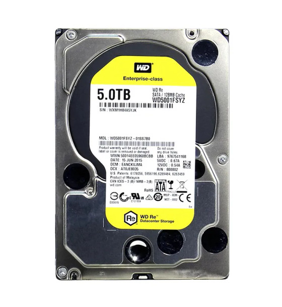 WD5001FSYZ - Western Digital Se 5TB 7200RPM SATA 6Gb/s 128MB Cache 3.5-inch Hard Drive
