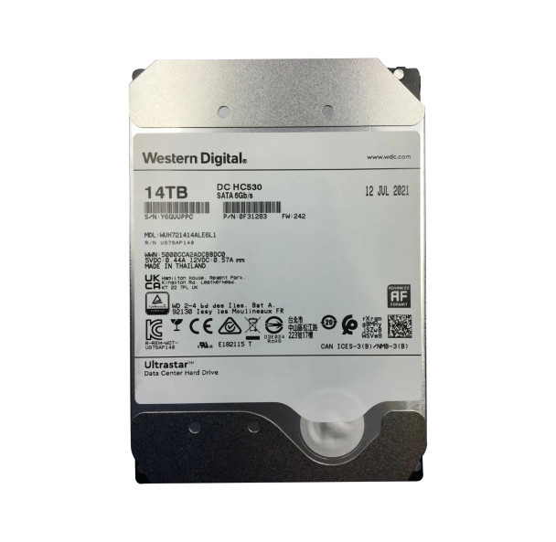 WUH721414ALE6L1 - Western Digital Ultrastar DC HC530 14TB 7200RPM SATA 6Gb/s 512MB Cache 3.5-inch Hard Drive