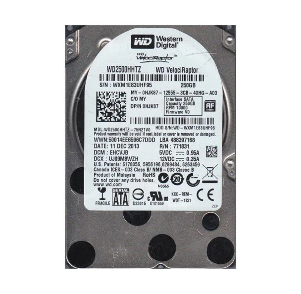 WD2500HHTZ-75N21V0 - Western Digital VelociRaptor 250GB SATA 6Gb/s 10000RPM 64MB Cache 3.5-inch Hard Drive