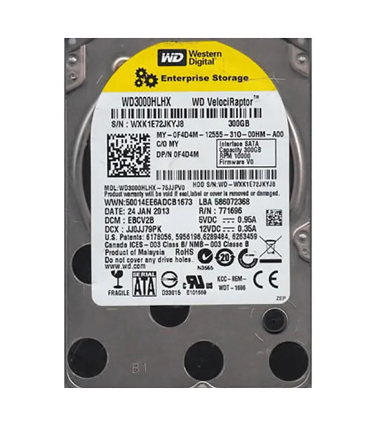 WD3000HLHX-75JJPV0 - Western Digital VelociRaptor 300GB SATA 6Gb/s 10000RPM 32MB Cache 3.5-inch Hard Drive
