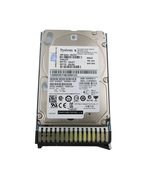 00AJ077 - Lenovo 900GB 10000RPM SAS 6Gb/s Hot-Swappable 2.5-inch Hard Drive