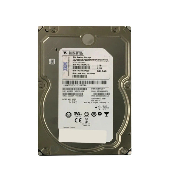 00AR485 - IBM 2TB 7200RPM SAS 6Gb/s 3.5-inch Hard Drive