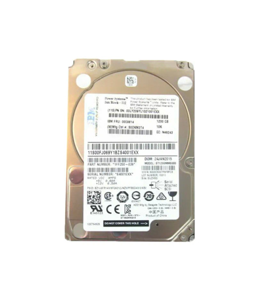 00E8614 - IBM 1.2TB 10000RPM SAS 12Gb/s 2.5-inch Hard Drive for AIX and Linux Based Server Systems