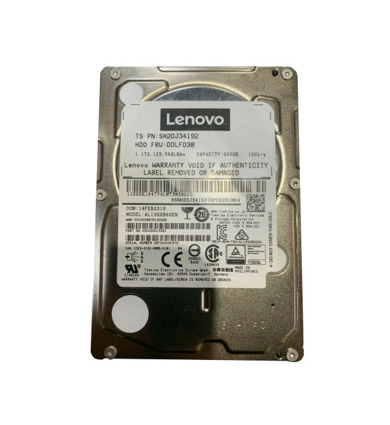 00LF038 - Lenovo 600GB 15000RPM SAS 12Gb/s 128MB Cache 2.5-inch Hard Drive