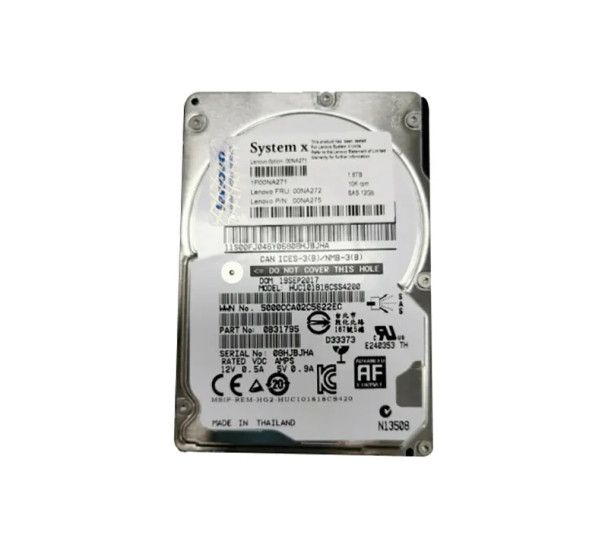 00NA272 - IBM 1.8TB 10000RPM SAS 12Gb/s Hot-Swappable (512e) 2.5-inch Hard Drive with Tray