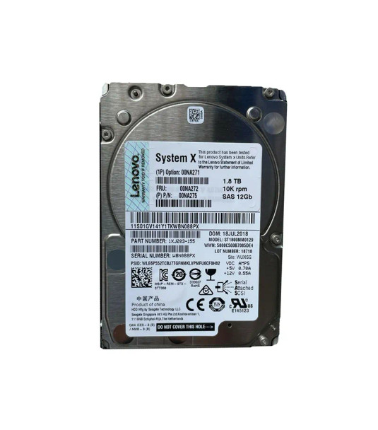 00NA275 - IBM 1.8TB 10000RPM SAS 12Gb/s Hot-Swappable (512e) 2.5-inch Hard Drive