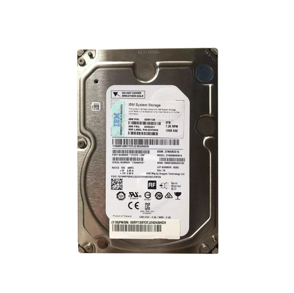00RX931 - Lenovo 6TB 7200RPM SAS 12Gb/s 3.5-inch Hard Drive
