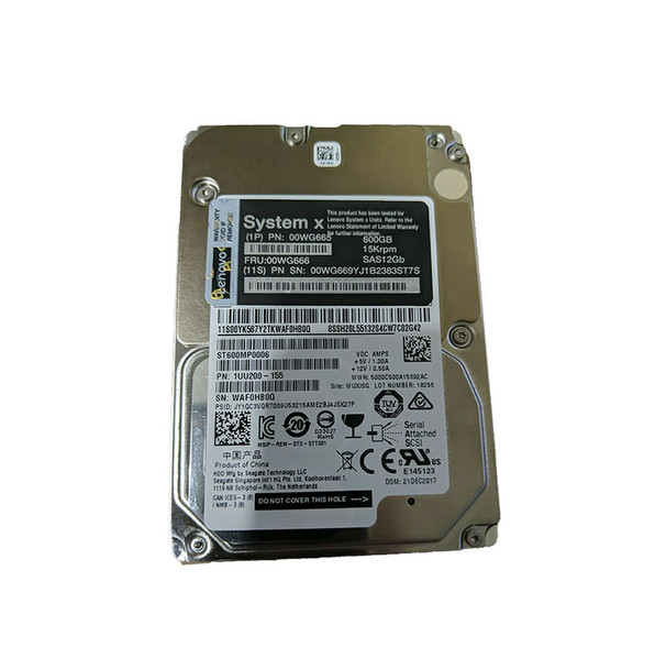 00WG665 - Lenovo 600GB 15000RPM SAS 12Gb/s Hot-Swappable 2.5-inch Hard Drive