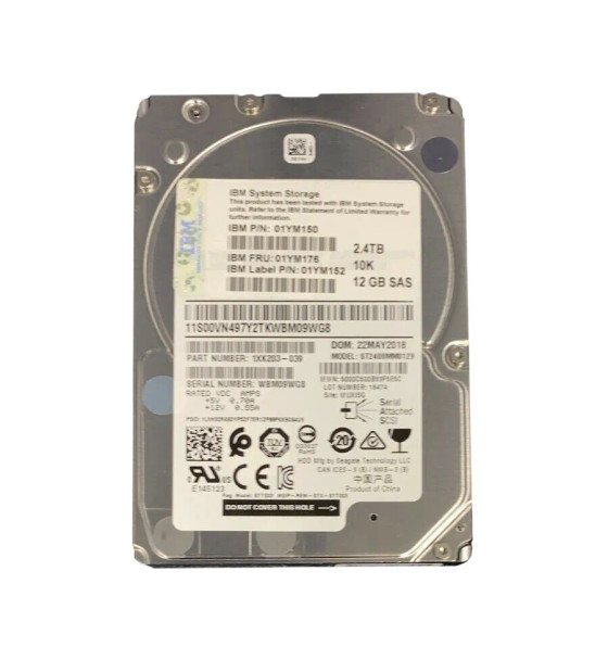 01YM176 - IBM 2.4TB 10000RPM SAS 12Gb/s 2.5-inch Hard Drive with Tray for Storwize V7000 G2