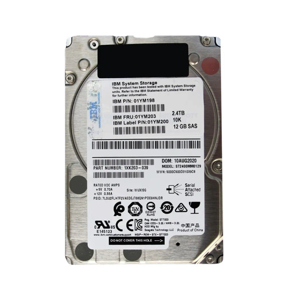 01YM198 - IBM 2.4TB 10000RPM SAS 12Gb/s 2.5-inch Hard Drive with Tray for Storwize V5000 G2