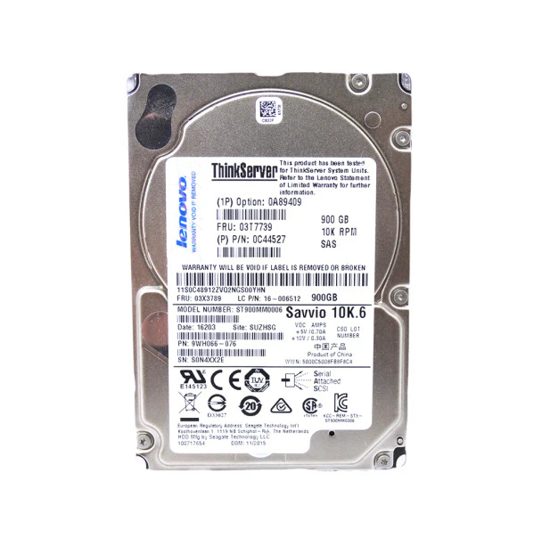 03X3789 - Lenovo 900GB 10000RPM SAS 6Gb/s 2.5-inch Hard Drive for ThinkServer RD530