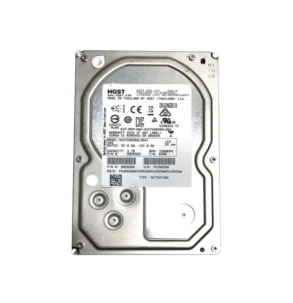 0B26926 - HGST Ultrastar 7K4000 3TB 7200RPM SAS 6Gb/s 64MB Cache (TCG / 512n) 3.5-inch Hard Drive