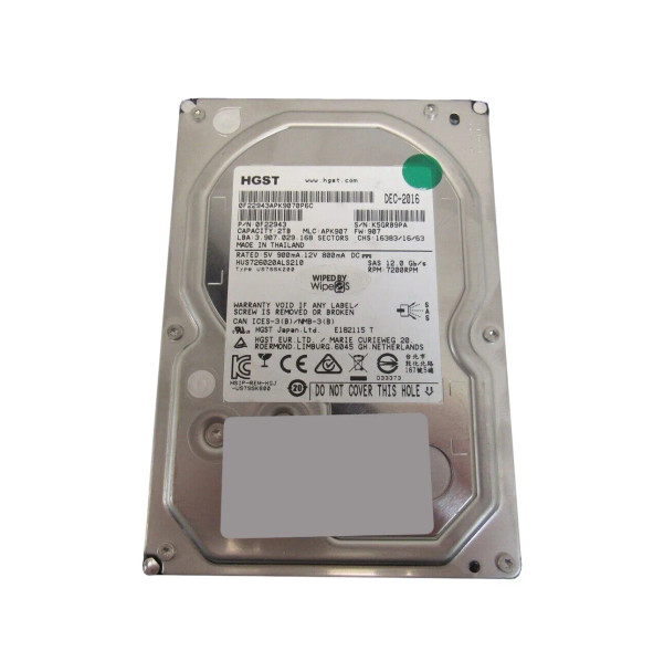 0F22943 - Hitachi Ultrastar 7K6000 2TB 7200RPM SAS 12Gb/s 128MB Cache 3.5-inch Hard Drive