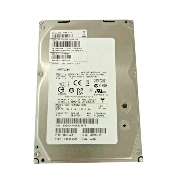 108-00166+D1 - NetApp 300GB 15000RPM SAS 3Gb/s 3.5-inch Hard Drive