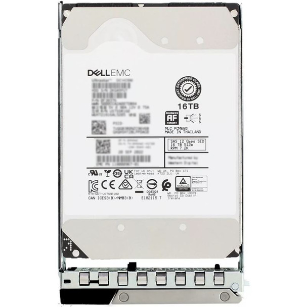 161-BBED - Dell 16TB 7200RPM SAS 12Gb/s 512MB Cache 512e Hot-Swappable LFF 3.5-inch Hard Drive With Tray For PowerEdge R440