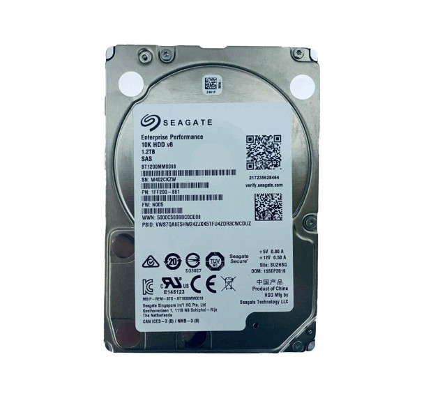1FF200-881 - Seagate Enterprise Performance 10K.8 1.2TB 10000RPM SAS 12Gb/s 128MB Cache 2.5-inch Hard Drive