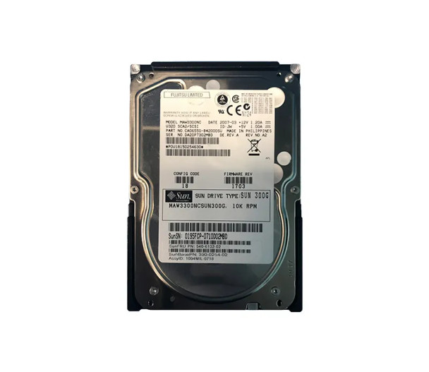 390-0254-02 - Sun 300GB 10000RPM Ultra-320 SCSI 8MB Cache 3.5-inch Hard Drive