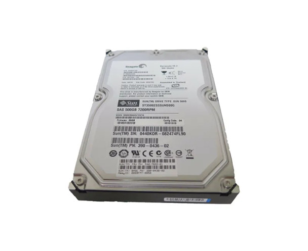 390-0436-02 - Sun 500GB 7200RPM SAS 3Gb/s 16MB Cache 3.5-inch Hard Drive