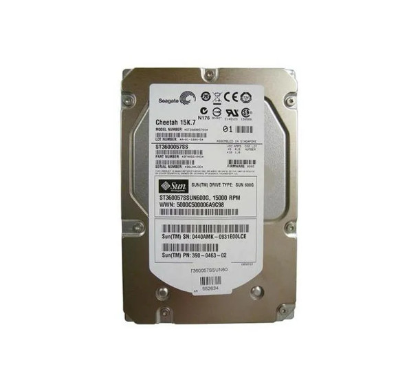 390-0463 - Sun 600GB 15000RPM SAS 6Gb/s Hot-Pluggable 16MB Cache 3.5-inch Hard Drive