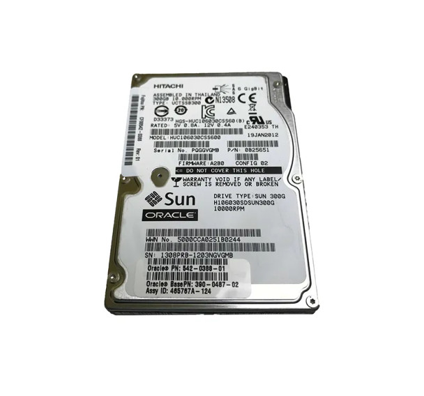 390-0487-02 - Sun 300GB 10000RPM SAS 6Gb/s Hot-Swappable 16MB Cache 2.5-inch Hard Drive with Tray