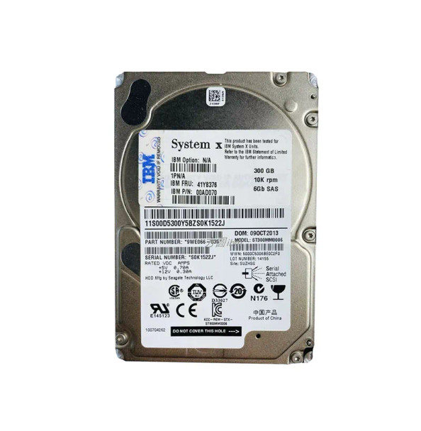 41Y8376 - IBM 300GB 10000RPM SAS 6Gb/s 2.5-inch Hard Drive