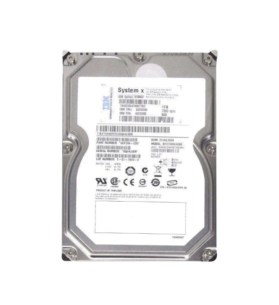 42D0547 - IBM 1TB 7200RPM SAS 6Gb/s Hot-Swappable Nearline 3.5-inch Hard Drive