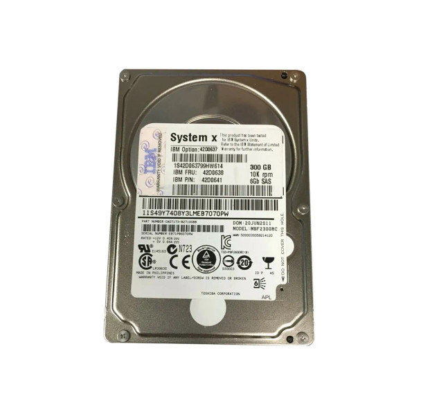 42D0614 - IBM 300GB 10000RPM SAS 6Gb/s Hot-Swappable 2.5-inch Hard Drive