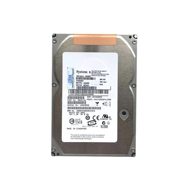 43X0802 - IBM 300GB 15000RPM SAS 3Gb/s Hot-Swappable 16MB Cache 3.5-inch Hard Drive with Tray