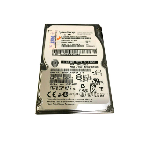 44X3212 - IBM 600GB 10000RPM SAS 6Gb/s 2.5-inch Hard Drive