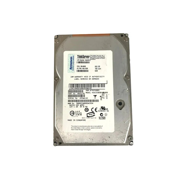 45J6212 - Lenovo 300GB SAS 15000RPM Hot-Swappable 3.5-inch Hard Drive