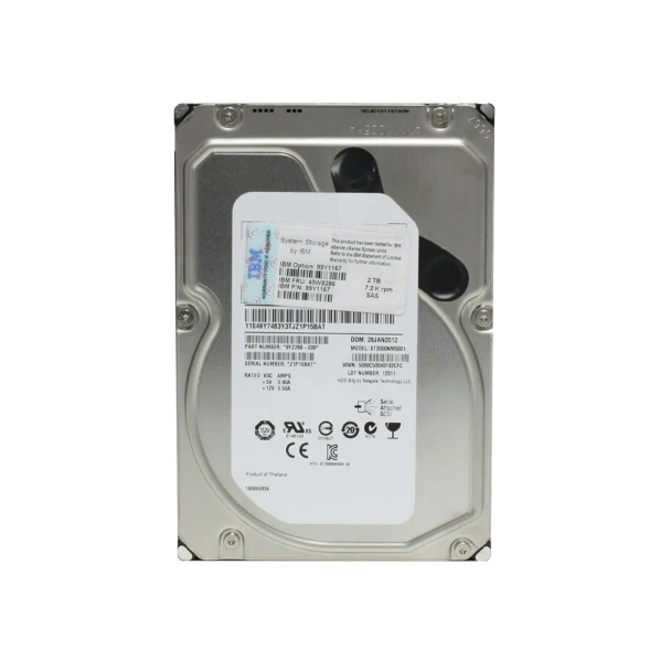 45W8286 - IBM 2TB 7200RPM SAS 6Gb/s Hot-Swappable 3.5-inch Hard Drive with Tray for System XIV G3