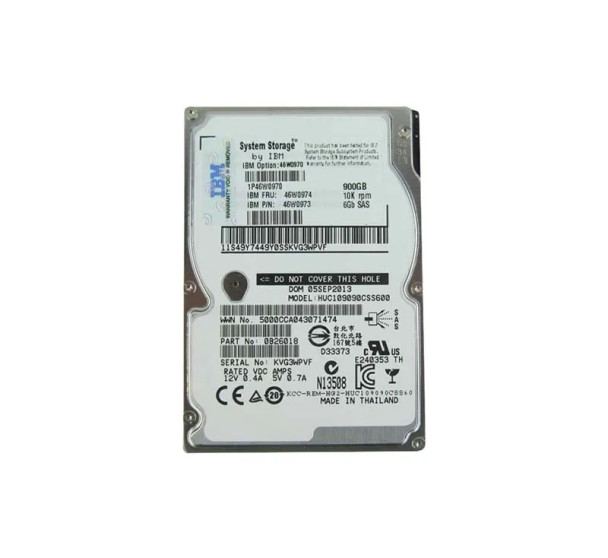 46W0970 - IBM 900GB 10000RPM SAS 6Gb/s Hot-Swappable 2.5-inch Hard Drive