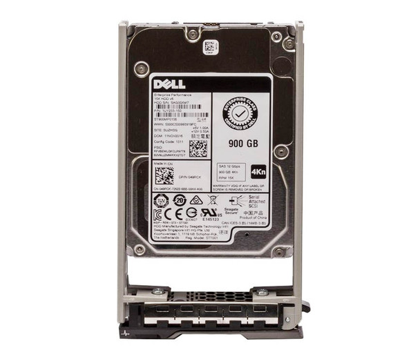 49RCK - Dell 900GB 15000RPM SAS 12Gb/s 4Kn Hot-Pluggable 2.5-inch Hard Drive 3.5-inch Hybrid Carrier