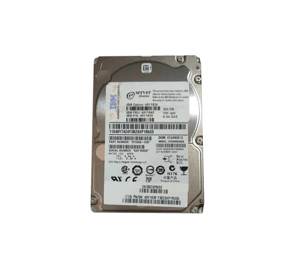 49Y1836 - IBM 300GB 10000RPM SAS 6Gb/s 64MB Cache 2.5-inch Hard Drive