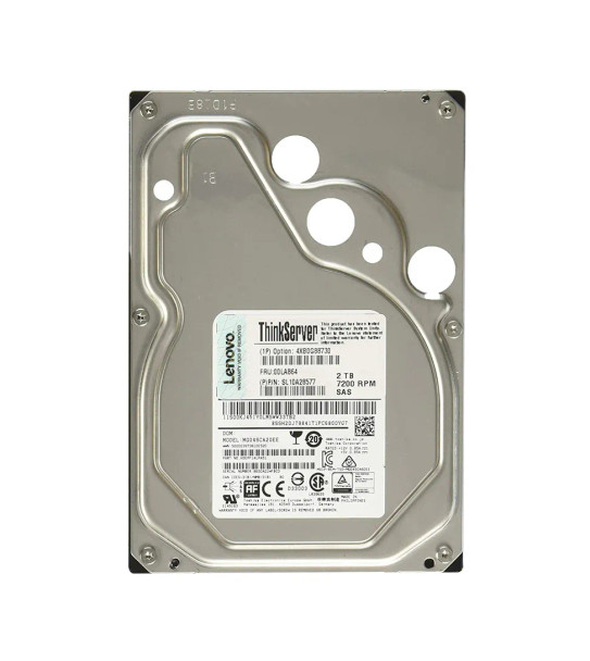 4XB0G88730 - Lenovo 2TB 7200RPM SAS 12Gb/s Hot-Swappable 128MB Cache 3.5-inch Hard Drive for ThinkServer RD350 RD450 RD550 RD650 and TD350