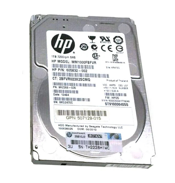 507129-015 - HP 1TB 7200RPM SAS 6Gb/s Dual Port Hot-Swappable 2.5-inch Hard Drive