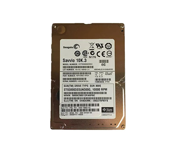 540-7865-01 - Sun 300GB 10000RPM SAS 6Gb/s Hot-Swappable 16MB Cache 2.5-inch Hard Drive