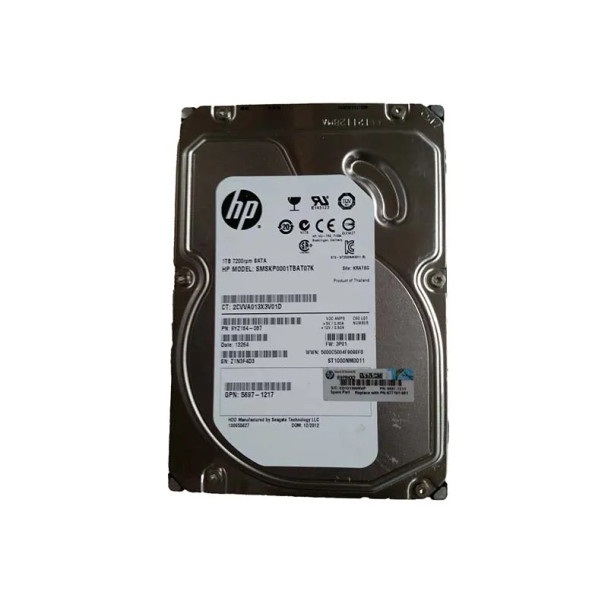 5697-1217 - HP 1TB 7200RPM SATA 6Gb/s Hot-Swappable 64MB Cache gable 3.5-inch Hard Drive