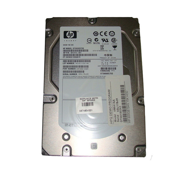 587483-001 - HP 600GB 15000RPM SAS 6Gb/s Dual Port Hot-Swappable 3.5-inch Hard Drive