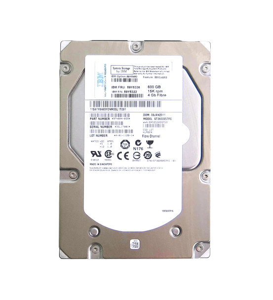 59Y5322 - IBM 600GB 15000RPM Fibre Channel 4Gb/s 3.5-inch Hard Drive