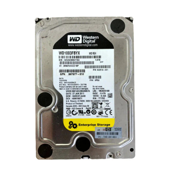 622519-001 - HPE 1TB 7200RPM SATA 3Gb/s 3.5-inch Hard Drive for ProLiant G1 G2 G3 G4 G5 G6 and G7