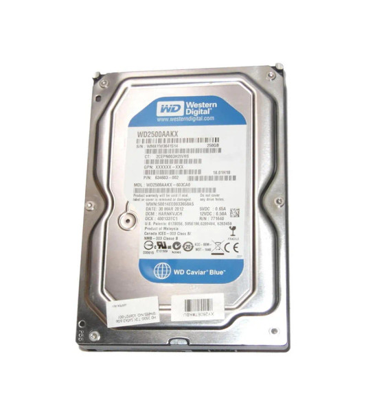 634603-002 - HP 250GB 7200RPM SATA 3Gb/s Hot-Swappable 3.5-inch Hard Drive