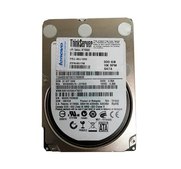 67Y0002 - Lenovo 300GB 10000RPM SATA 3Gb/s Hot-Swappable 2.5-inch Hard Drive