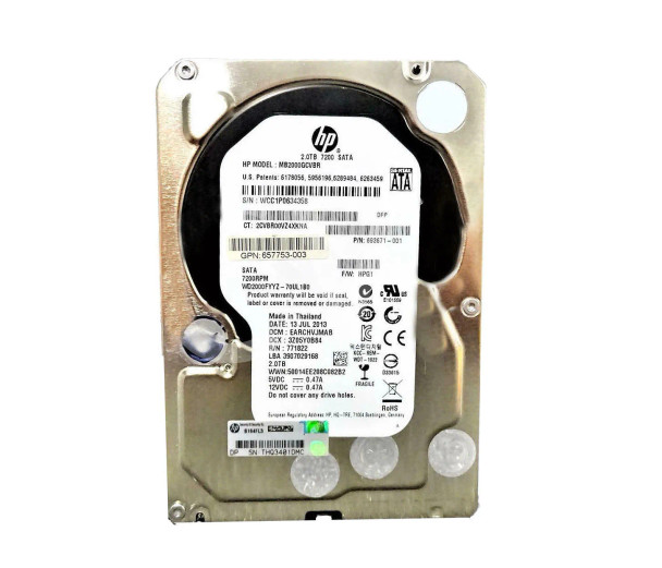 693671-001 - HP Toshiba 2TB 7200RPM SATA 6Gb/s 3.5-inch SC Desktop Hard Drive