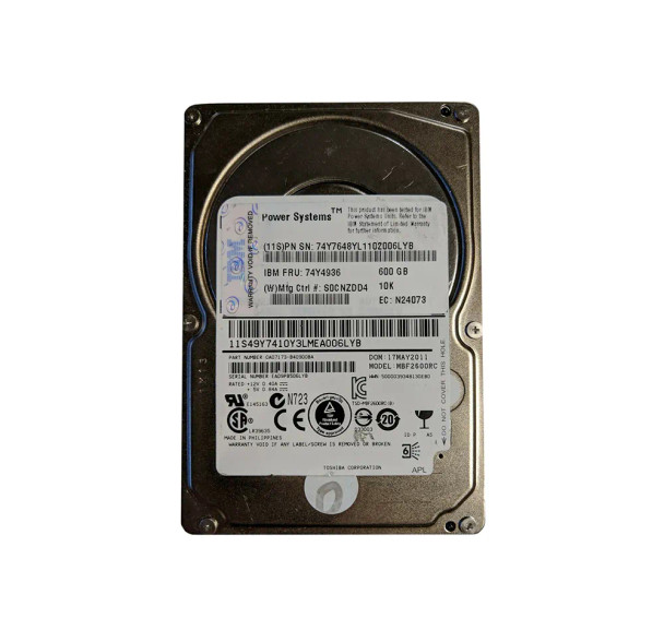 74Y4936 - IBM 600GB SAS 10000RPM 2.5-inch Hard Drive for pSeries