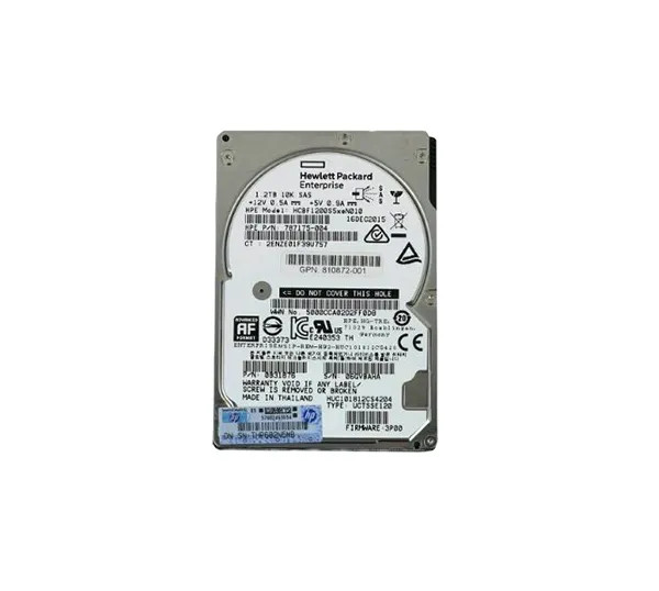 810872-001 - HPE 1.2TB 10000RPM SAS 12Gb/s Hot-Swappable 128MB Cache (512e / SE) 2.5-inch Hard Drive with Tray for 3PAR StoreServe 8000