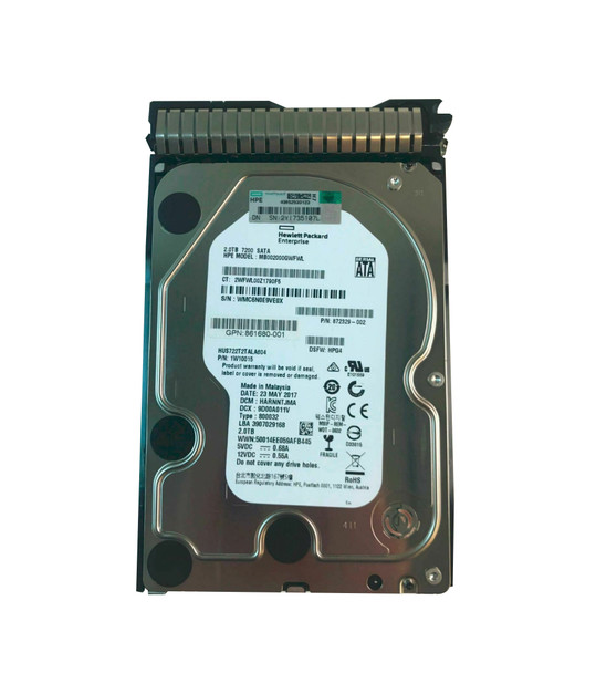 872329-002 - HPE 2TB 7200RPM 6G LFF SATA Hard Drive
